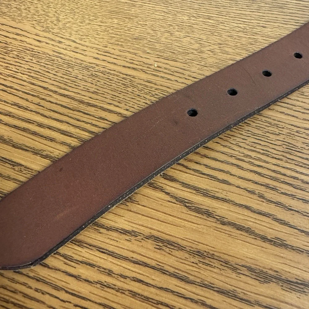 Nocona 12 Gauge Shotgun Shell Brown Leather Belt Size 20 Brass Buckle N4415202 - Picture 5 of 7